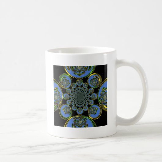 Schöne coole Königsblauer Kaleidoskopkunst Kaffeetasse (Rechts)