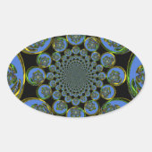 Schöne coole Königsblauer Kaleidoskopkunst Ovaler Aufkleber (Vorderseite)