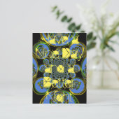 Schöne coole Königsblauer Kaleidoskopkunst Postkarte (Stehend Vorderseite)