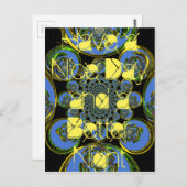 Schöne coole Königsblauer Kaleidoskopkunst Postkarte (Vorne/Hinten)