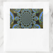 Schöne coole Königsblauer Kaleidoskopkunst Rechteckiger Aufkleber (Tasche)