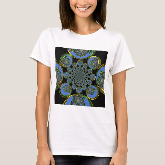 Schöne coole Königsblauer Kaleidoskopkunst T-Shirt (Vorderseite)