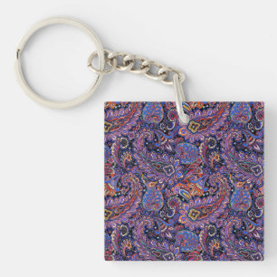 Schöne, coole lila Lavendel-Paisley-Design Schlüsselanhänger