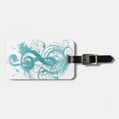 Schöne coole Musiknoten mit Spritzer Wirbel Gepäckanhänger (Vorderseite horizontal)