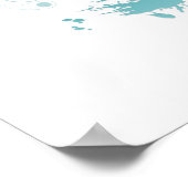 Schöne coole Musiknoten mit Spritzer Wirbel Poster (Ecke)