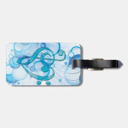 Schöne, coole Musiknoten zusammen als Herz Gepäckanhänger (Rückseite horizontal)