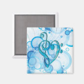 Schöne, coole Musiknoten zusammen als Herz Magnet (Vorderseite/Rückseite)