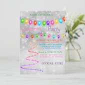 Schöne Coole Rainbow Weihnachtsbaum Einladung (Stehend Vorderseite)