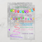 Schöne Coole Rainbow Weihnachtsbaum Einladung (Vorne/Hinten)