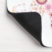 Schöne coole süße Mädchen Retro-Blumenmode Mousepad (Ecke)