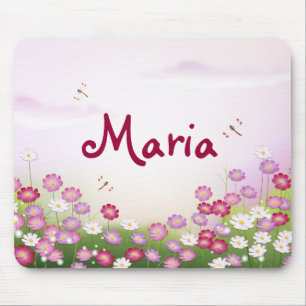 Schöne coole süße Mädchen Retro-Blumenmode Mousepad