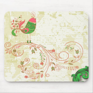 Schöne coole süße Mädchen Retro-Blumenmode Mousepad