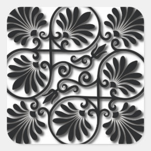 Schöne coole süße Mädchen Retro Blumenmode Quadratischer Aufkleber