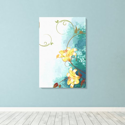 Schöne coole, verschiedene blaue Farbtöne Leinwanddruck (Insitu (Holzboden))