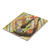 Schöne coole Vintage Gitarren-Musiknoten Fliese (Seite)