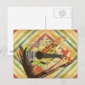 Schöne coole Vintage Gitarren-Musiknoten Postkarte (Vorne/Hinten)
