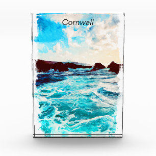 Schöne Cornwall England Küste Landschaft Fotoblock