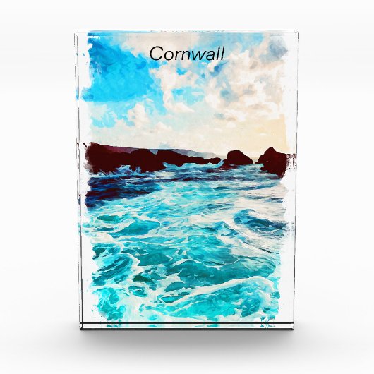 Schöne Cornwall England Küste Landschaft Fotoblock (Vorderseite)