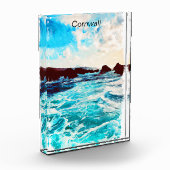 Schöne Cornwall England Küste Landschaft Fotoblock (Links)