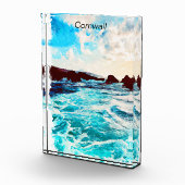 Schöne Cornwall England Küste Landschaft Fotoblock (Rechts)
