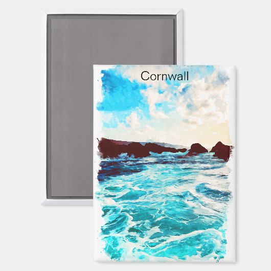 Schöne Cornwall England Küste Landschaft Magnet (Vorderseite/Rückseite)