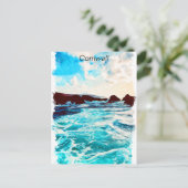 Schöne Cornwall England Küste Landschaft Postkarte (Stehend Vorderseite)