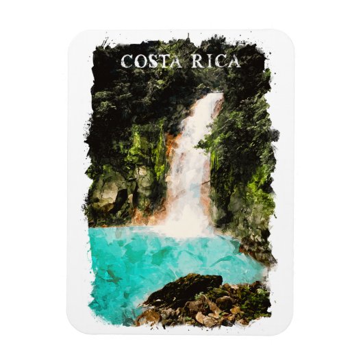Schöne Costa Rica Wasserfarbe Natur Magnet (Vertikal)