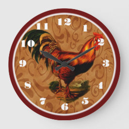 Schöne Country Rooster Küche Große Wanduhr