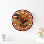 Schöne Country Rooster Küche Große Wanduhr (Zuhause)