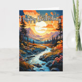 Schöne Creek-Illustration im Herbst Karte (Vorderseite)