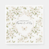 Schöne Creme blühende Baum Schmetterling Hochzeit Serviette (Vorderseite)