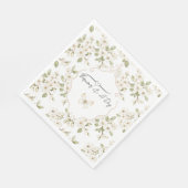 Schöne Creme blühende Baum Schmetterling Hochzeit Serviette (Ecke)