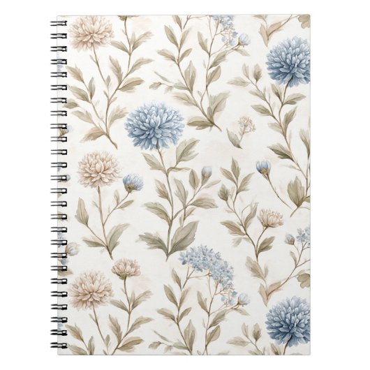 Schöne cremeblaue Blumen Notizblock (Vorderseite)