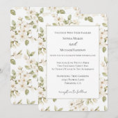 Schöne cremefarbene blühende Baumhochzeit Einladung (Vorne/Hinten)