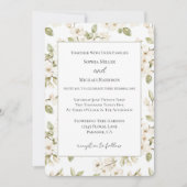 Schöne cremefarbene blühende Baumhochzeit Einladung (Vorderseite)