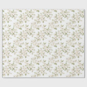 Schöne cremefarbene blühende Baumhochzeit Geschenkpapier (Flach)