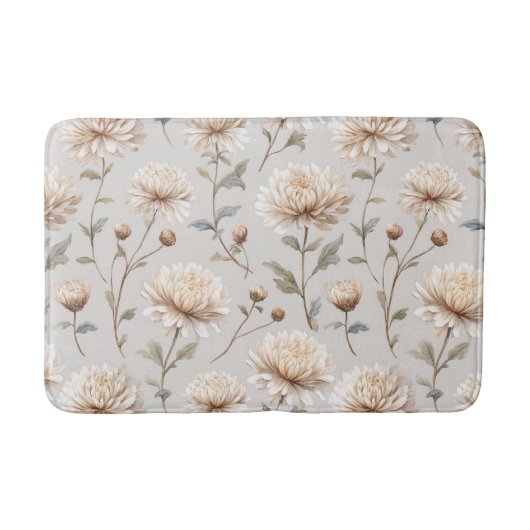 Schöne cremefarbene Blumen Badematte (Vorderseite)