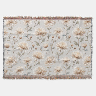 Schöne cremefarbene Blumen Decke