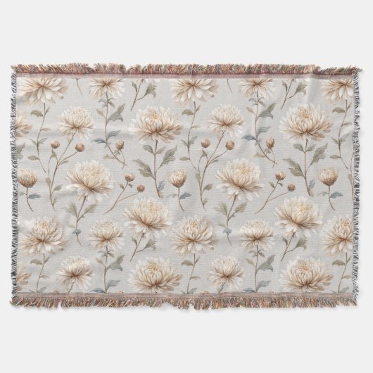 Schöne cremefarbene Blumen Decke (Vorderseite)