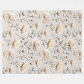 Schöne cremefarbene Blumen Fleecedecke (Vorderseite (Horizontal))