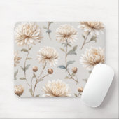 Schöne cremefarbene Blumen Mousepad (Mit Mouse)