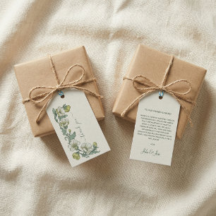Schöne cremefarbene Hochzeits-Art-Nouveau-Dankeska Geschenkanhänger