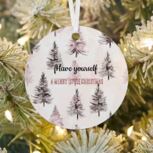 Schöne cremefarbene Pfirsich-blumige Weihnachtsbäu Ornament Aus Metall
