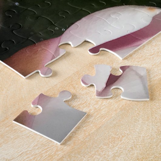 Schöne, cremefarbene Pink-Wasserlilie, Lotus Bloss Puzzle (Seite)