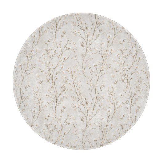Schöne cremeweiße Blumen Schneidebrett (Vorderseite)