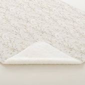 Schöne cremeweiße Blumen Sherpadecke (3/4)