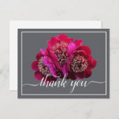 Schöne Crimson Peonies Color Background Vielen Dan Postkarte (Vorne/Hinten)