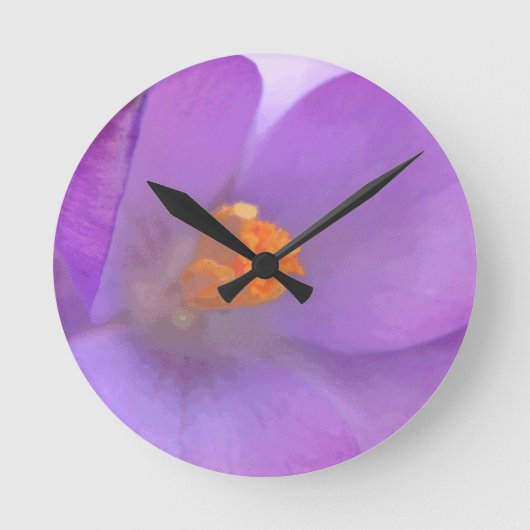 Schöne Crocus Wall Clock Runde Wanduhr (Vorderseite)