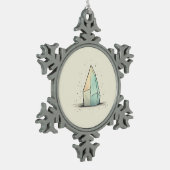 Schöne Crystal Tint Art Schneeflocken Zinn-Ornament (Links)