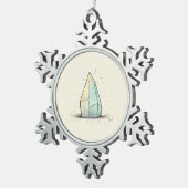 Schöne Crystal Tint Art Schneeflocken Zinn-Ornament (Rechts)